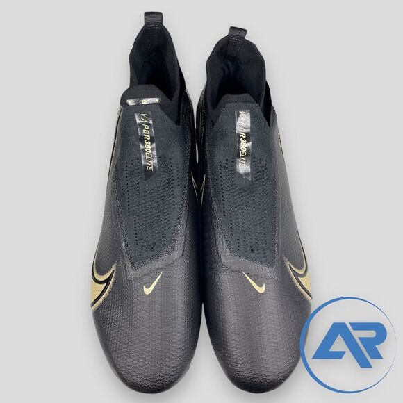 Nike Vapor 360 Elite Black Gold Men's Size 12.5 Football Cleats CV6282-004 - Picture 3 of 7